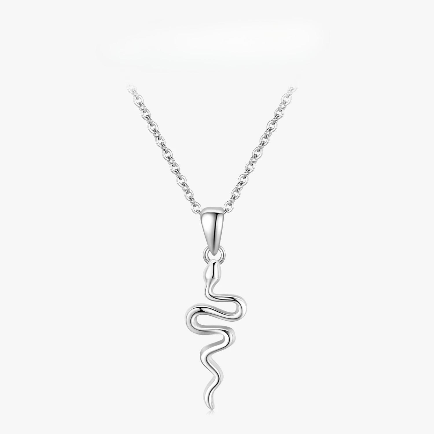 

Ailmay Authentic Sterling Silver Personality Snake Pendant Necklace for Women Minimalist Fine Jewelry New Style