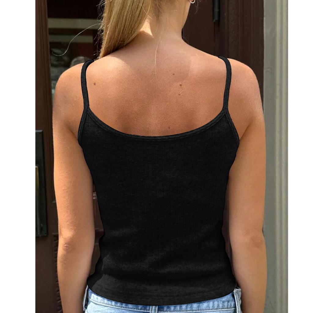 Women's Loose Casual Solid Color Waist Cinched Knitted Camisole Top  Knitted Camisole Top