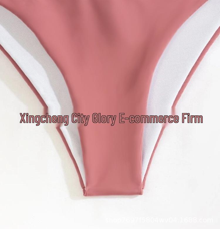 2024 European & American Women's Multicolor Ruched Two-Piece Swimsuit - Backless Sexy Bikini