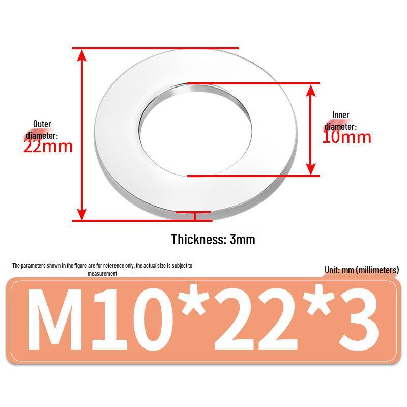 Jin Juntai Thick & Thin Stainless Steel Flat Washer, Round M10-M36