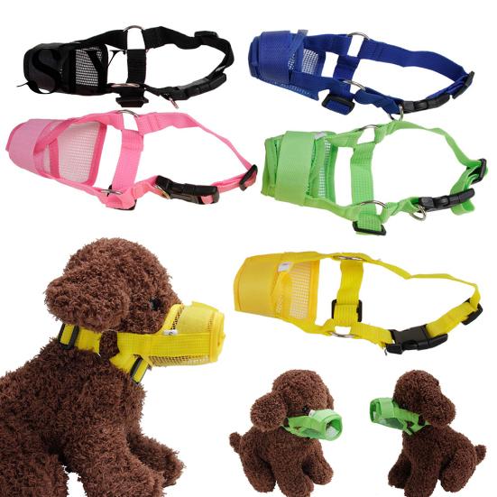 Anti-Bell-Maulkorb Haustier Anti-Beißen Verschleißfest Polyester Trinkbar Gemütlich Hundemaulkorb für Zuhause Netz