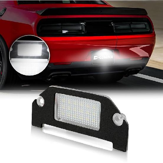 D-Lumina LED License Plate Light Tag Lamp Assembly For -UP Nissan Altima Sentra Rogue Versa, Powered By 18-SMD Xenon White LED Tag Lights, Pack Of 2