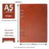 A5/B5 Retro Leder Notizbuch mit Ringbindung und herausnehmbaren Blättern - 9/6-Loch, Verdickter Hardcovereinband