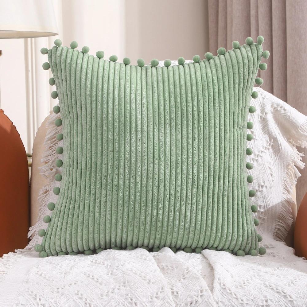 with Pom-pom Pillowcase Square Cushion Cover Household Sofa Pillow Cover  Car