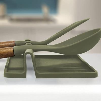 Poggiautensili Forchetta resistente al calore Supporto per bacchette Mestolo Pinze Spatola Poggia cucchiaio Portautensili da bancone da cucina in silicone flessibile e liscio