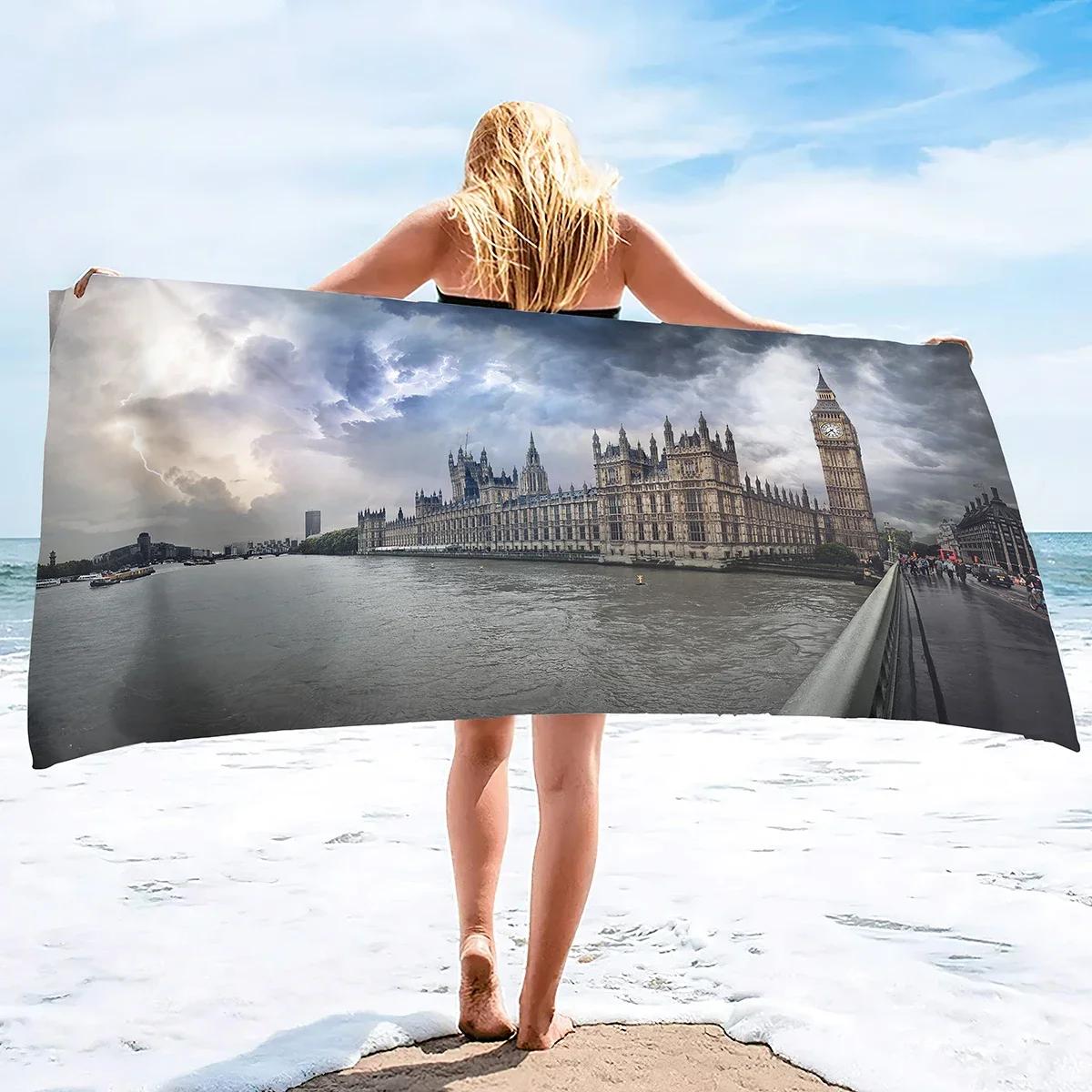 

Large Plush Microfiber Beach Towel Quickly Absorbs Water, Fast Drying, Easily Shake Off Sand,Gym Poolside Sunbed Throw for Women W40*H60(CM)