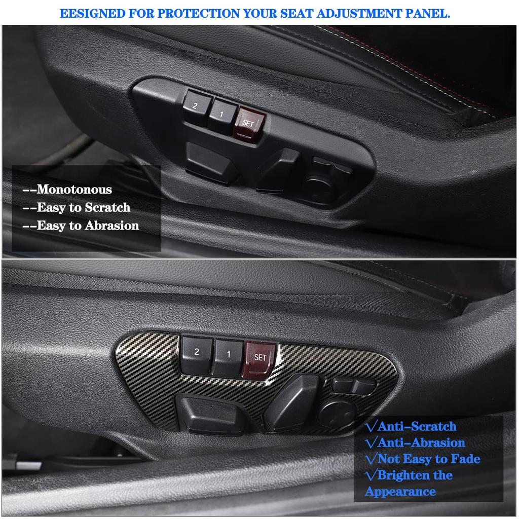 Fit for Toyota Supra GR A90 A91 MK5 2018-2022 Seat Adjustment Button Panel Cover Trim, Car Seat Adjustment Switch Panel decor Frame, 2PCS, Carbon