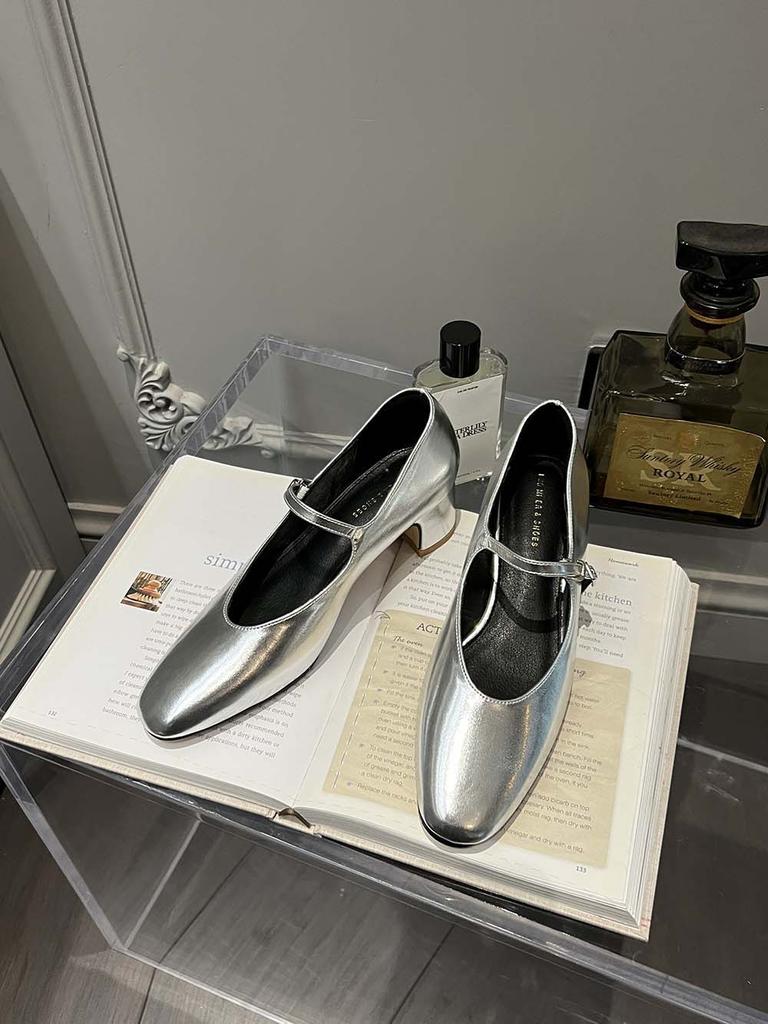 fashion Round Toe Women Pumps 2024 New Arrivals Solid Color Black Silver Gold White Brown Autumn Winter Belt Buckle Dress Shoes Woman 39