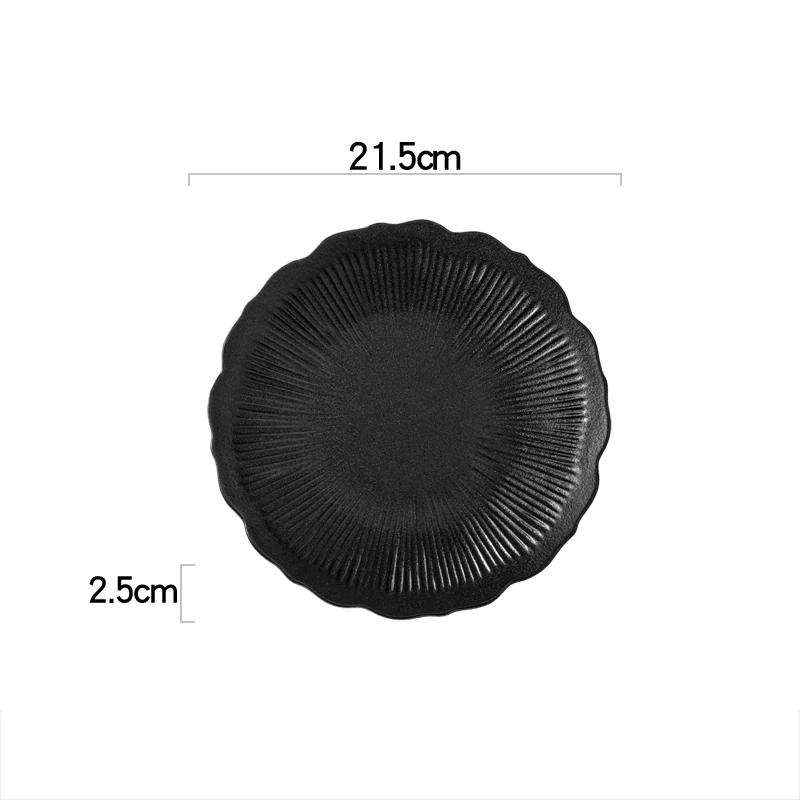 Farfurie cu dungi în formă de flori de culoare solidă Farfurie din ceramică cu friptură Farfurie cu salată Farfurii cu pește Farfurie pentru sushi Farfurii pentru desert