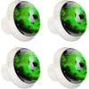 Kitchen Cabinet Knobs Round Decorative Knobs Cabinet Closet Drawers Dresser Pull Handle 4PCS Green Flame Soccer
