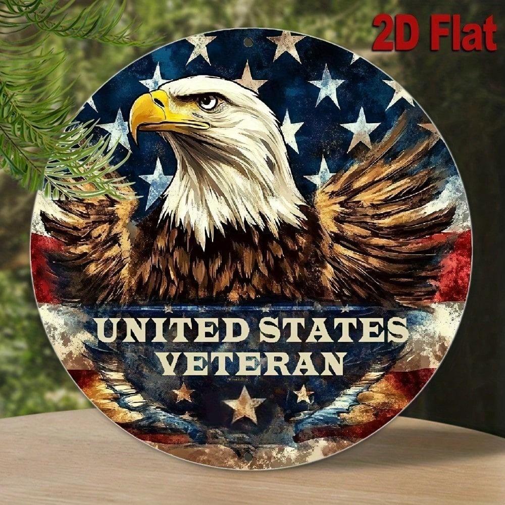 

Vintage US Patriotic 8x8 Inch Metal Tin Sign Man Cave Wall Decor 20x20 різнокольоровий