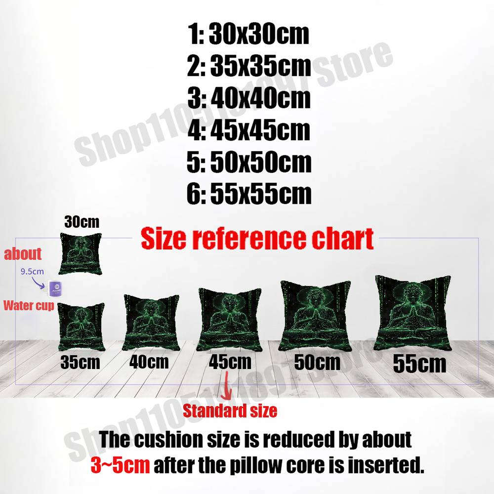 India Buddha Buddhism Throw Pillow Case For 50Cm 40Cm 55Cm 45*45Cm 30Cm Square Bedroom Pillowcase Cover