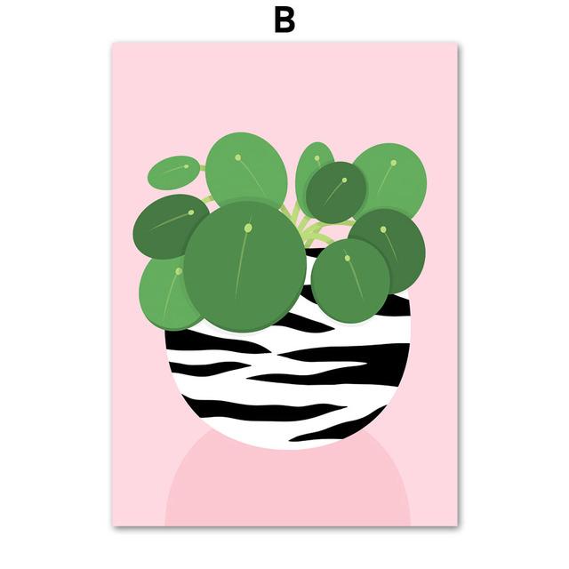 

Абстрактная ваза с леопардовым пуделем и зеброй, настенная живопись на холсте, плакаты на скандинавскую тему и принты, настенные панно для розового декора гостиной без рамки 21*30cm No Frame