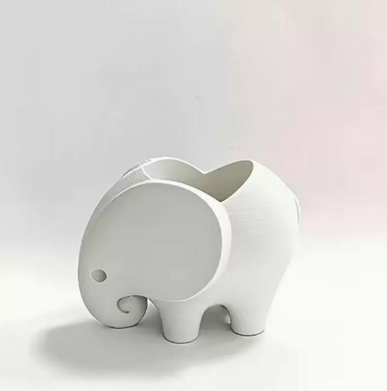 1pc Mini Elephant Succulent Planter Pot with Drainage Hole - 3D Printed Small Cactus Pot Suitable for Desk Shelf Balcony
