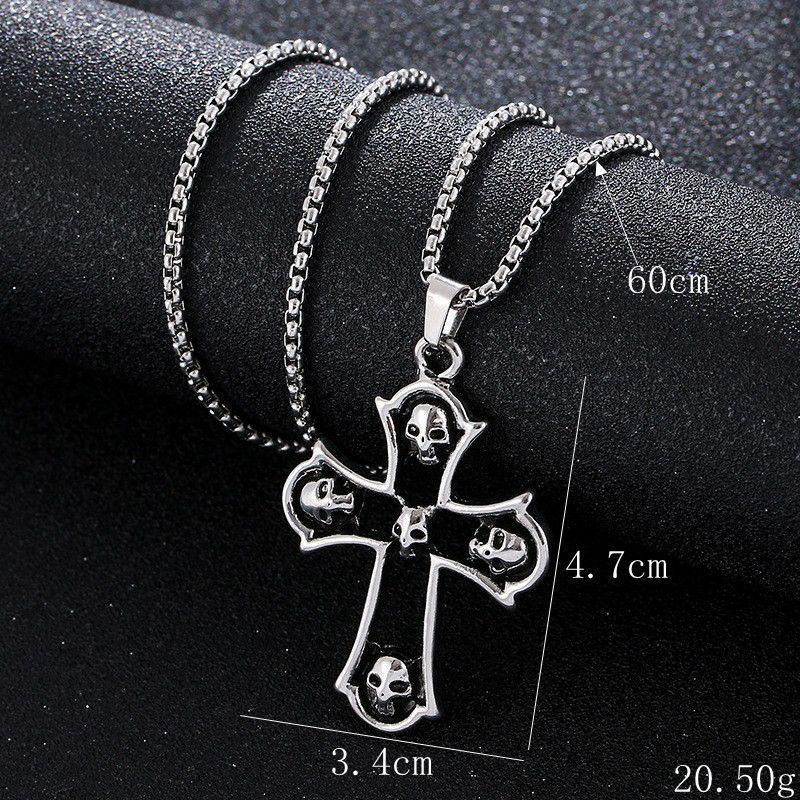 Retro Flower Pattern Cross Necklace: Unique Hip Hop Design
