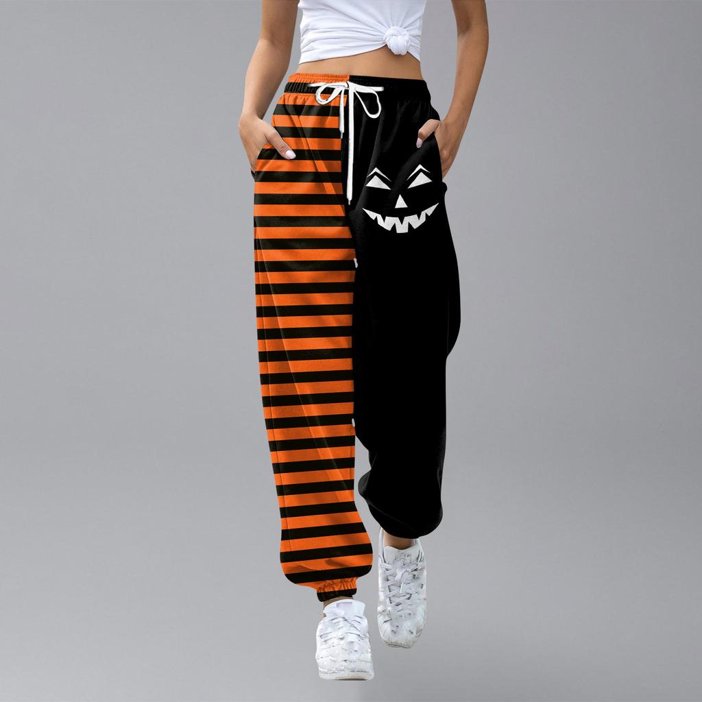 Barn Sport Halloween Dag Trykt Gradient Snøring Lomme Casual Joggebukser Bukser