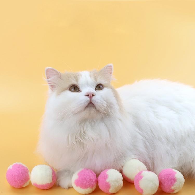 12pcs for Cat Toy Balls 1.8" Soft Kitten Pompon Ball Toys Interactive Playing