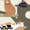 Funny Cartoon Cat Tree Printed Shower Curtain Cute Boho Anime Kittens For Bathroom Decor