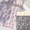 1 Pc 5D Sunflower Nail Stickers Rose Daisy Cherry Blossom Self-adhesive Nail Art Stickers Oil Painting Decorative Sticker