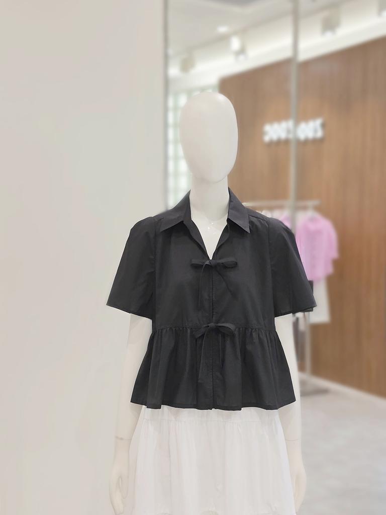 ZOOC Ribbon Point Short Sleeve Blouse V253MSC923