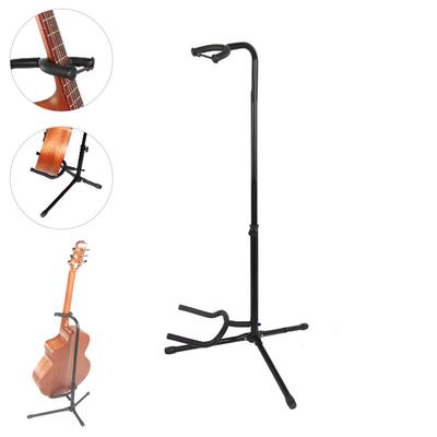 Czarny stojak na gitarę ze stopu aluminium ze stabilnym uchwytem na statyw do akustycznej gitary elektrycznej basowej