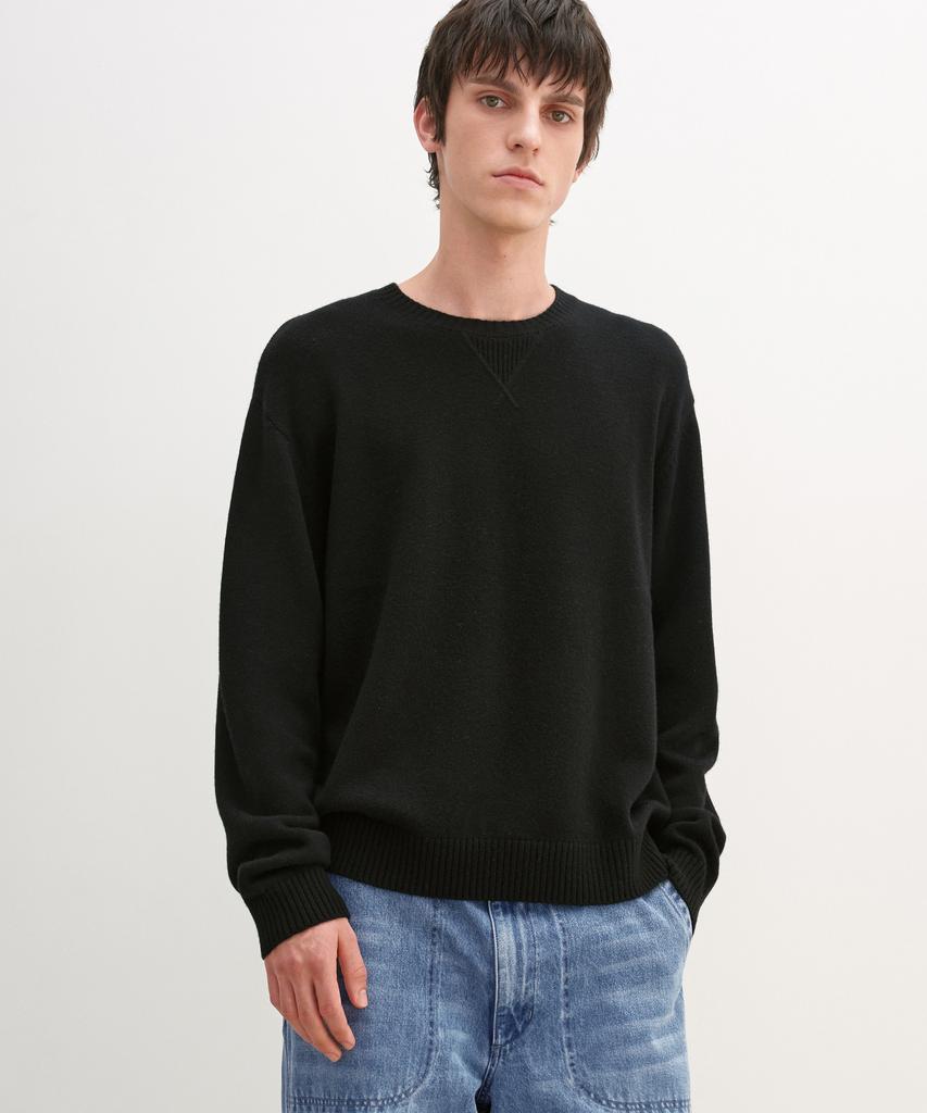 INSILENCE Gusset Wool Crew Neck Pullover Black