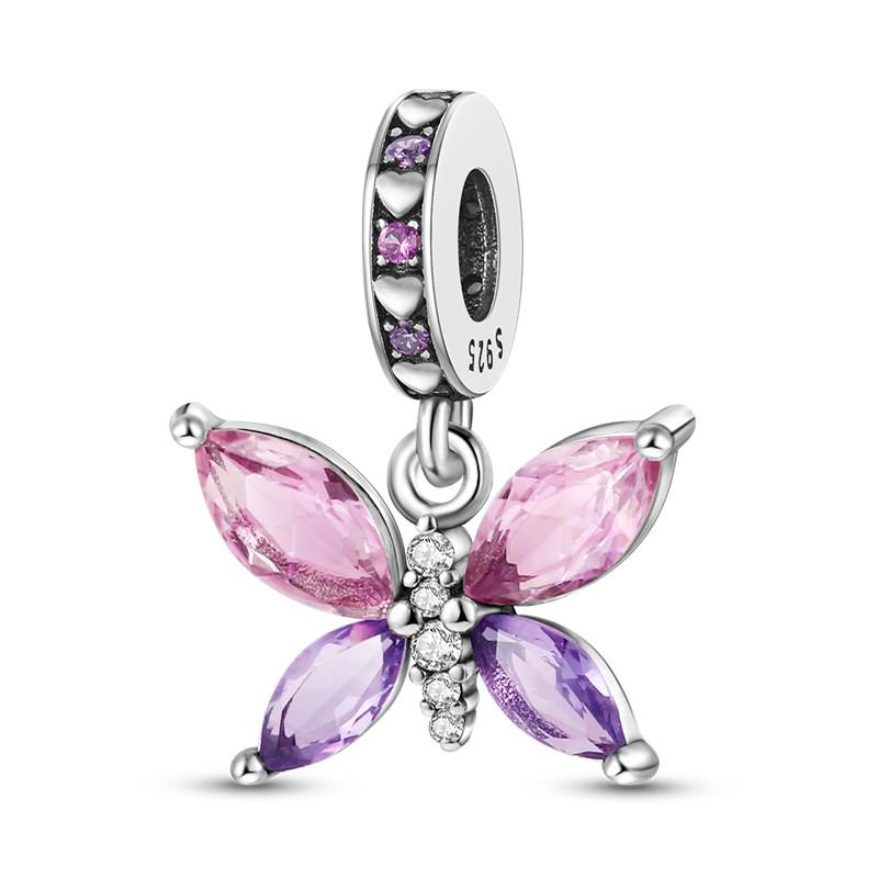 925 Sterling Silver Glow Firefly Butterfly Charms Fit Módní Originální náramky Dragonfly Bee Hmyz korálky Vlastní výroba šperků