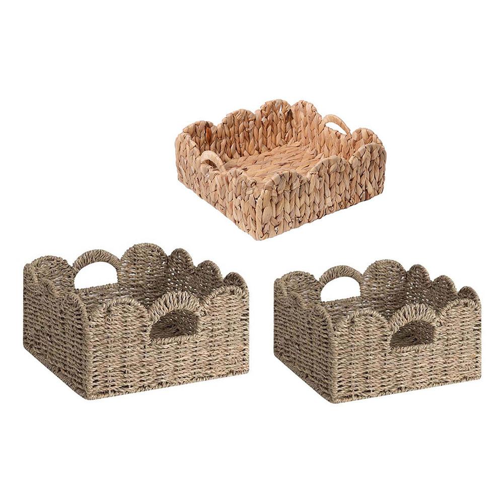 Dekorativer Toilettenpapier-Aufbewahrungskorb Aufbewahrungshalter für Zuhause, Schrank, Tischaufbewahrung 24*24*12cm/28.5*28.5*13cm/33*33*12cm