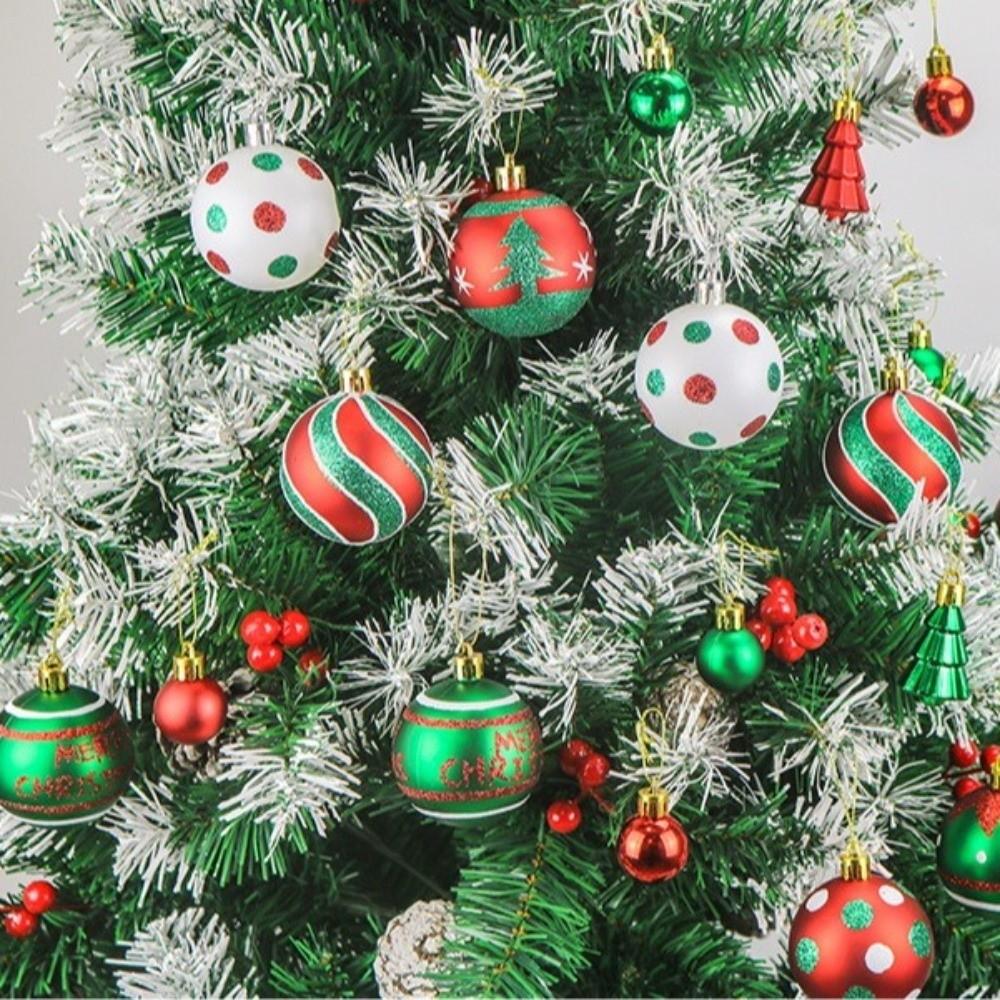 42Pcs/Set Shiny Christmas Ball Creative Xmas Baubles Durable Christmas Tree Balls  Scene Supplies