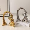 Ceramic Crafts Abstract Twisted Silver Ornaments Twist The Ribbon Arch Decorative Figurines Home Decoration Accessories