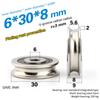 6*30*8Mm High Quality Wire Rope Groove Bearing Pulley For Door Window Sliding Track Roller Pulley Stainless Steel Sheave