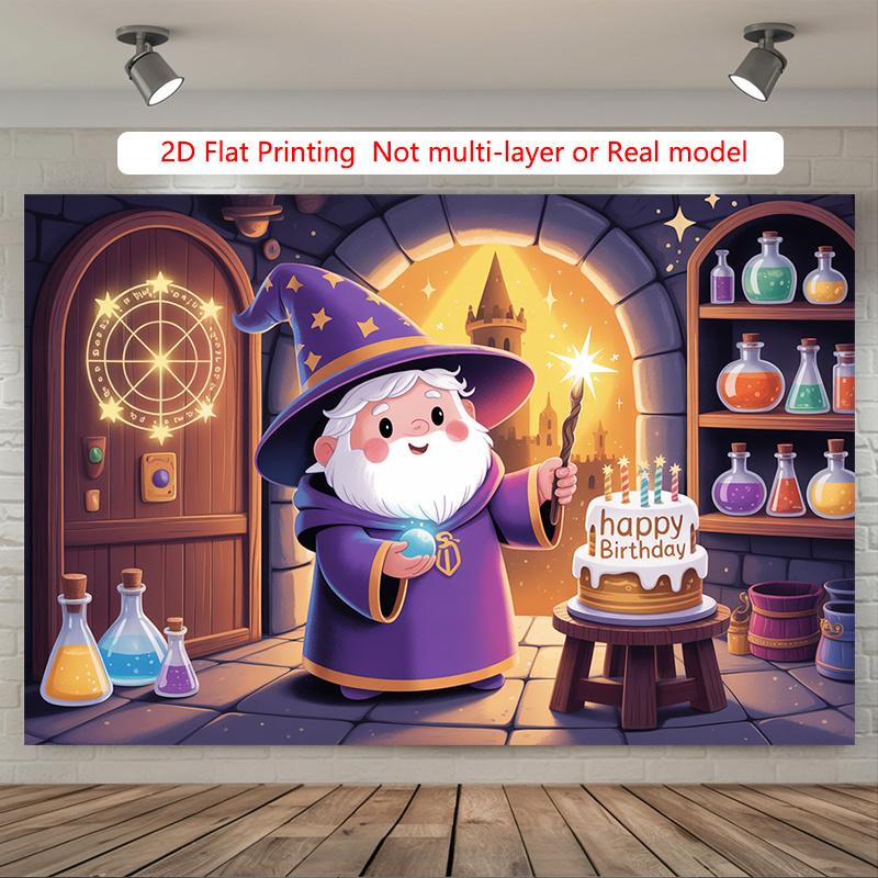 Party Backdrop Flat Magical Wizard Hanging Backdrops Parties Events Celebration Photo Booth Birthday Party Decor