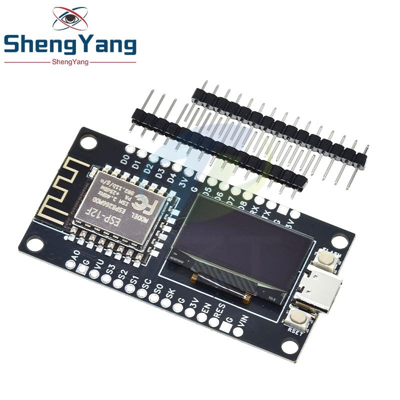 TZT 1PCS NodeMCU ESP8266 Development Board With 0.96 Inch OLED Display CH340G ESP-12F Module TYPE-C USB For Arduino/Micropython