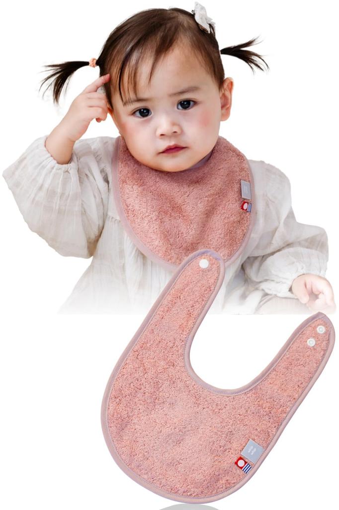 Imabari Towel Whipwhip Solid Baby Gift for Boys and Girls Baby Bib, Color, (1, Pink)