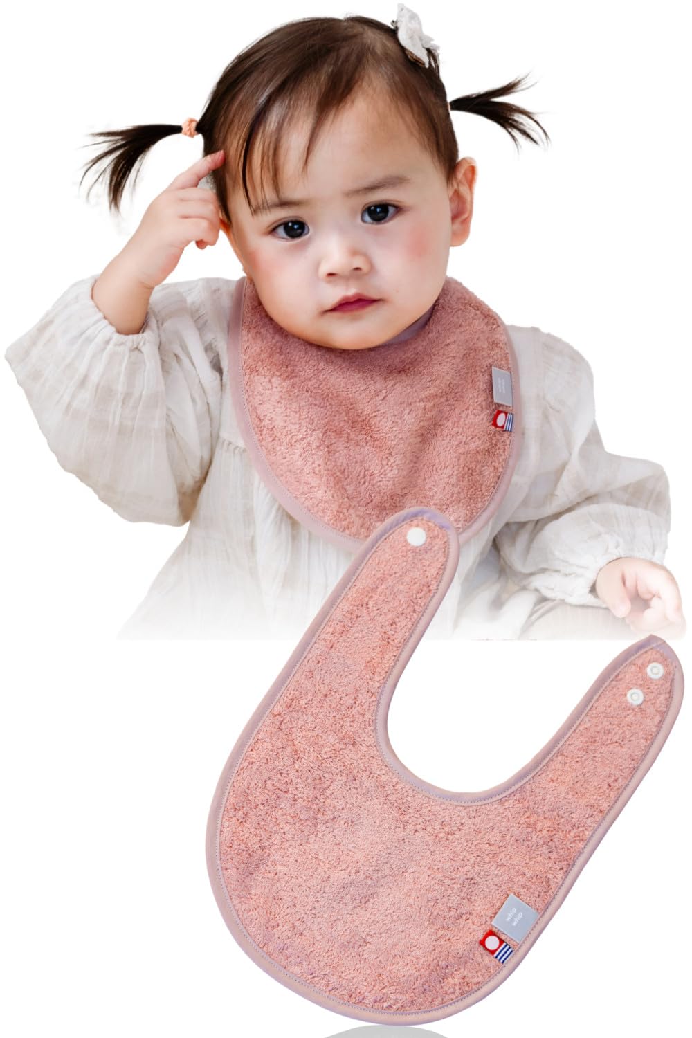 

Imabari Towel whipwhip Solid Baby Gift for Boys and Girls Baby Bib, Color, (1, Pink)