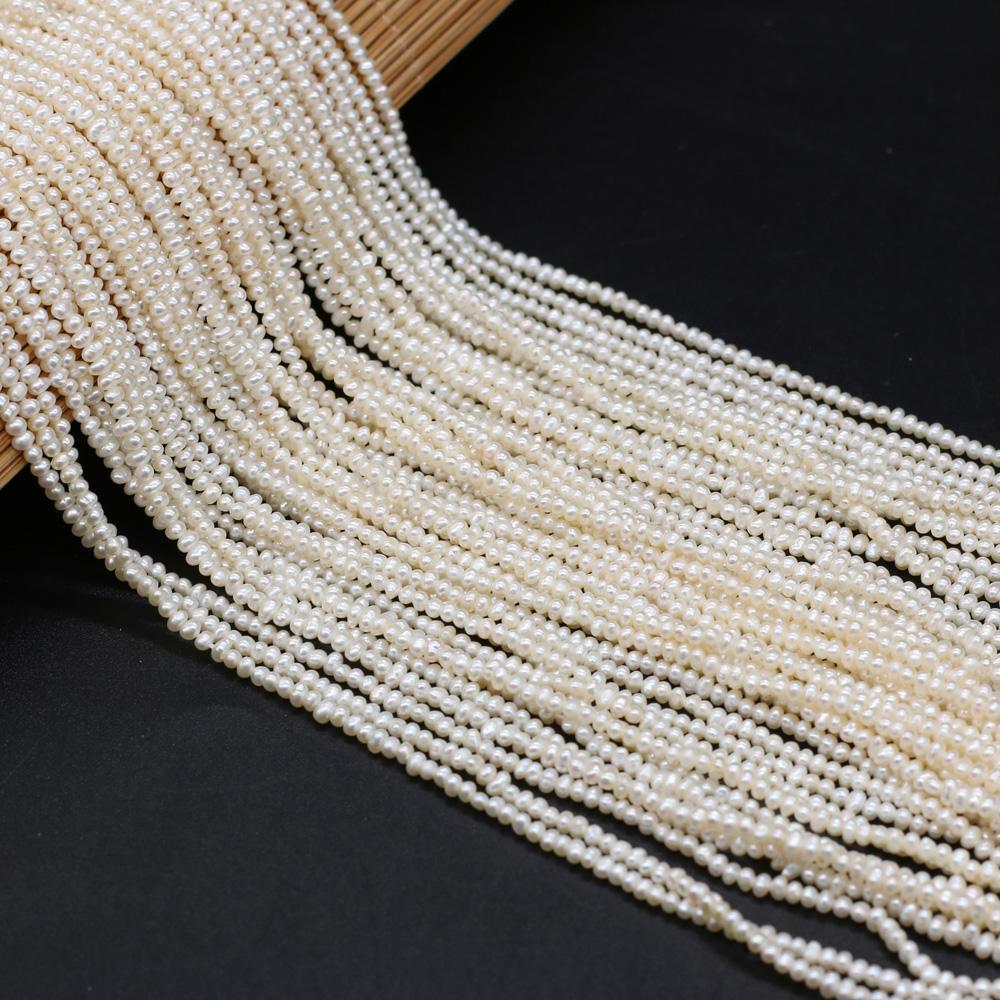 1String, White Natural Potato Shape Pearls Beads, 2-2.5mm, for DIY Necklaces Bracelets Accessories, Jewelry Making, Birthday, Wedding, Party Gift 36cm