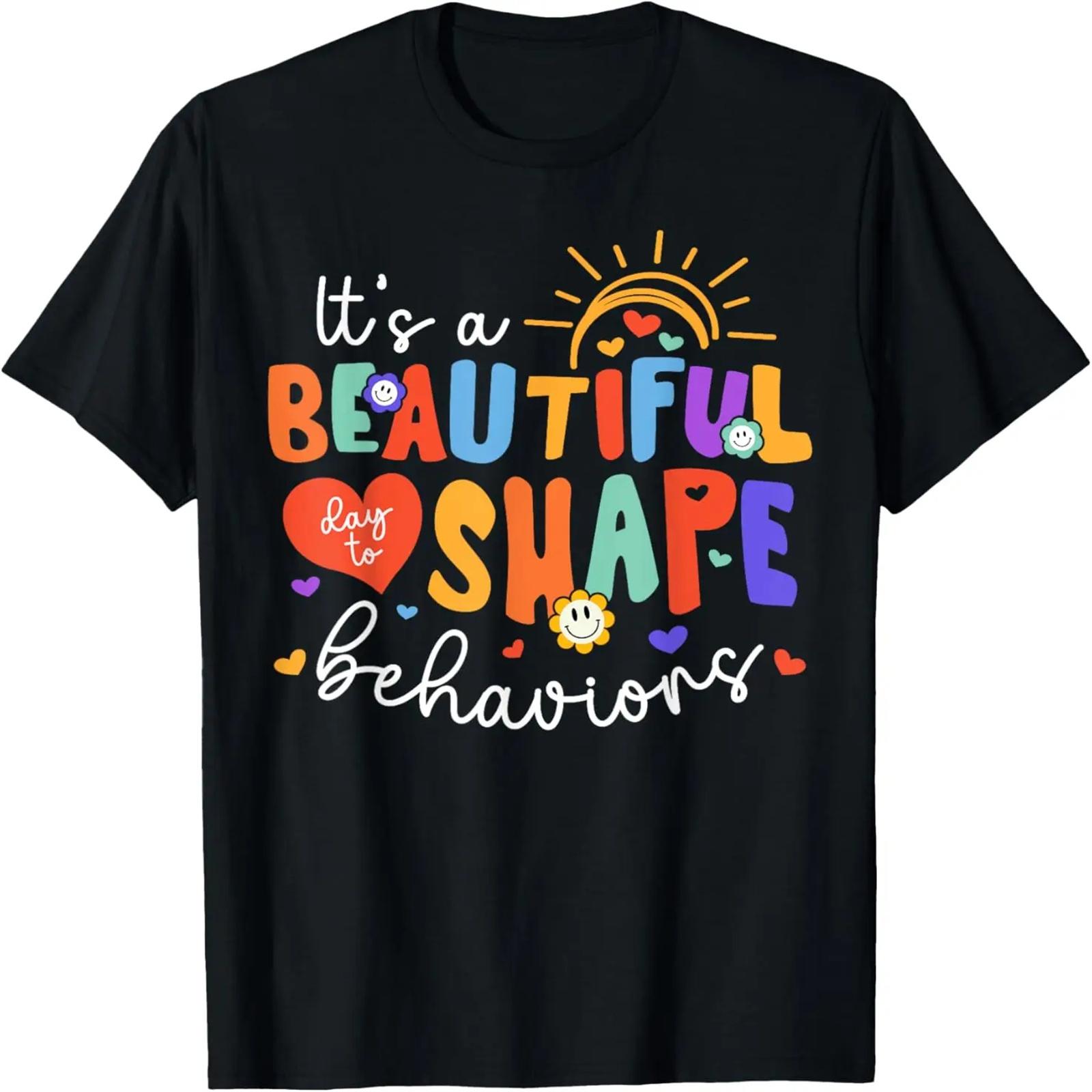 

It s A Beautiful Day To Shape Behaviors Retro Groovy ABA T-Shirt XXXXXL чёрный