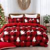 3D Digital Printing Christmas Three-Piece Set, Holiday Decoration Bedding Set