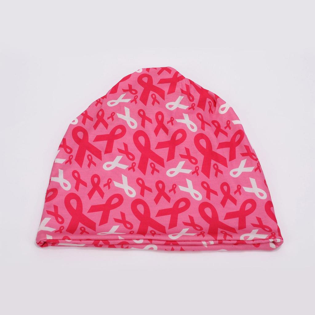 Print Skull Hat Supportive Breast Cancer Awareness Hat Elastic Headwrap Hat Fashion Accessory Beanie Hat for Women
