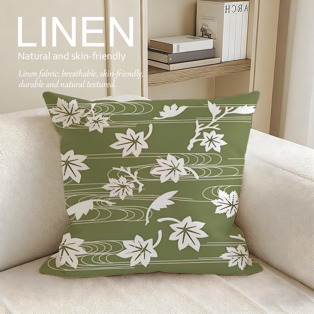 

Plant Paulownia Cushion Cover Linen Decorative Pillowcase Set Pcs x x x Breathable Washable Sofa Cushion Cover 30X30cm