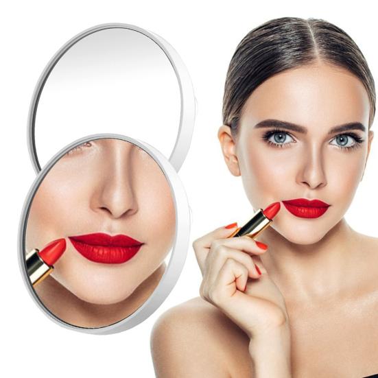 

1 комплект, увеличительное зеркало 20/10X с присоской и пинцетом, прозрачное круглое маленькое зеркало для бритья для макияжа, дорожные принадлежности для ванной комнаты