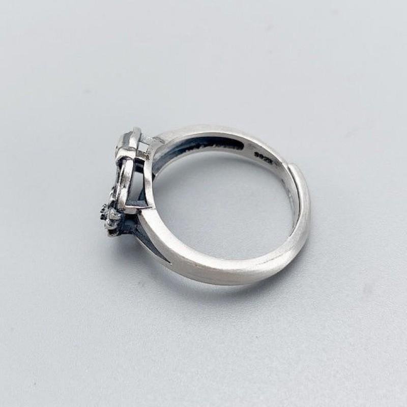 Adjustable Open Ring Women Men Sterling Koi Fish Design Vintage Geometric Finger