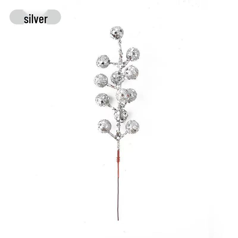Shiny Christmas Fruit Picks & Glitter Berry Branches for Tree & Wreath Decor