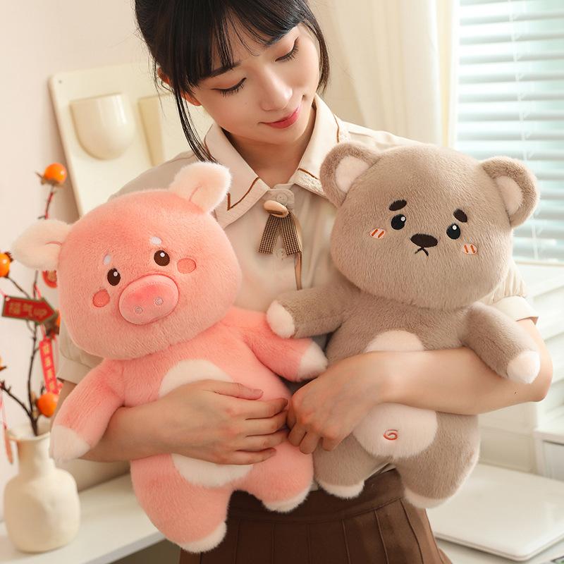 Słodki słodki zwierzęcy miś lalka Shiba Inu pluszowa zabawka dinozaur świnka lalka dziecięca lalka uspokajająca