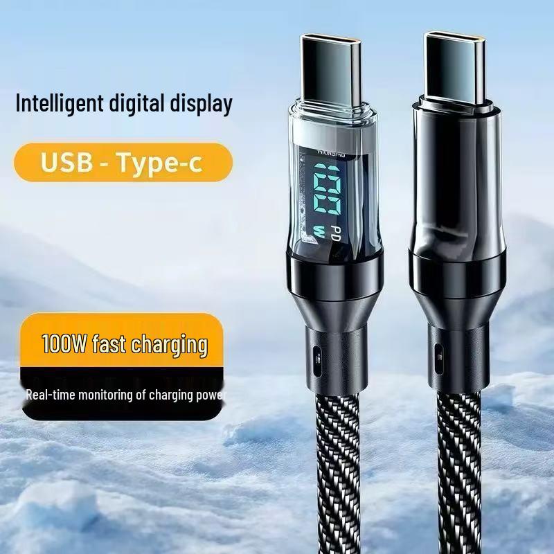 120W Digital Display Data Cable for Huawei, Apple, Vivo, Oppo Fast Charging