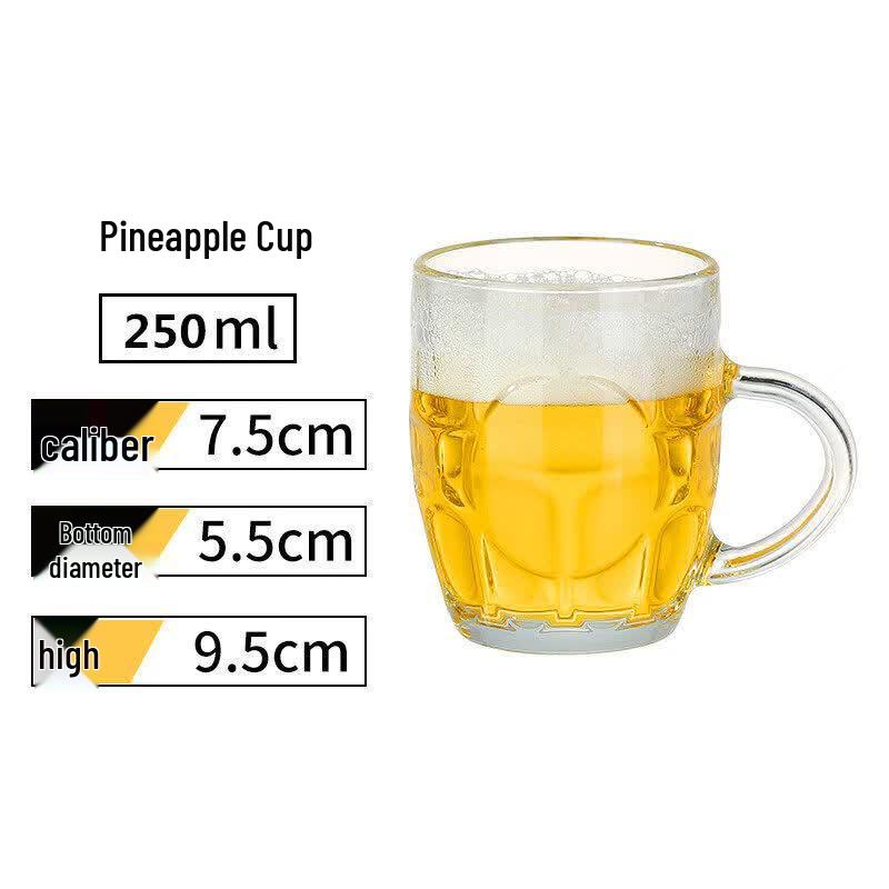 Star Hero 1000ml Pineapple Glass Beer Mug with Handle