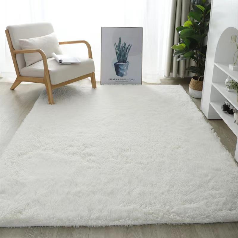 White Silk Wool Rug Pad Bedroom Living Room Children's Room Home Decor Soft and Fluffy Machine Washable Anti-slip