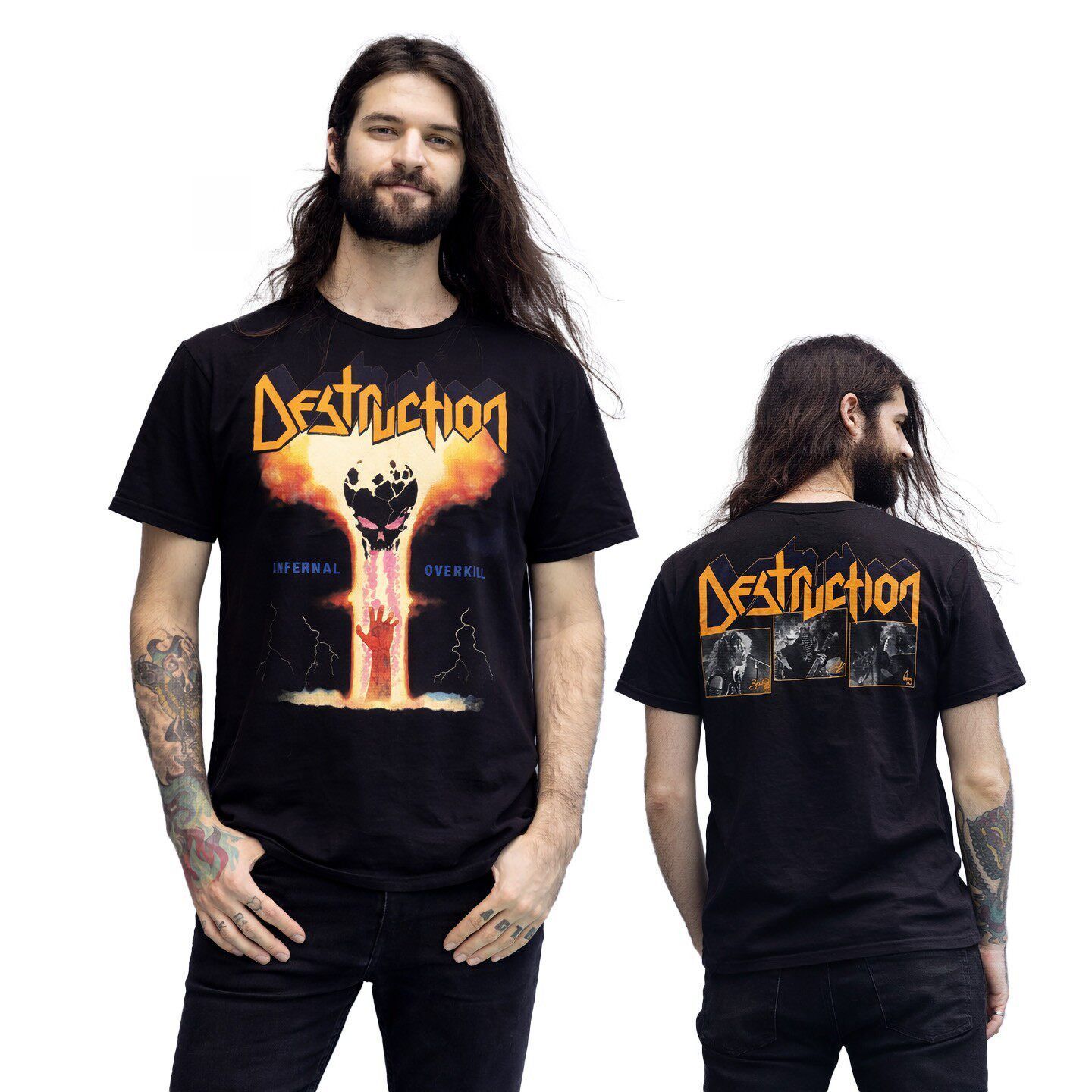 

Rippling Metal Band Black Pure Cotton ShortSleeved TShirt for Men M
