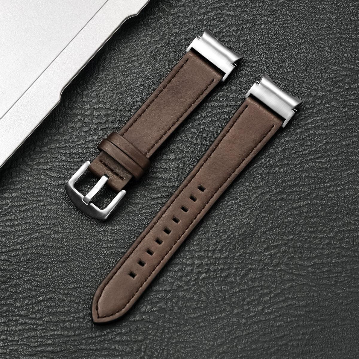 

20mm Quick fit Leather Band for Samsung Galaxy Watch 6 5 4 40 44mm watch 5 pro 45mm for 6/4 classic 43 47mm 42 46mm Watch Strap Galaxy Watch 4 40mm