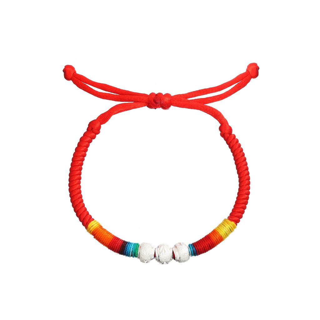 Colorful Rope Beaded Ethnic Style Hand-Woven Hand Rope, Tibetan Light Luxury High Sense Adjustable Fashion Jewelry Women